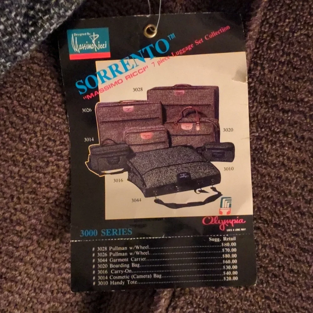 NWT Olympia International Carry-on Dark Gray and Brown Jute Tweed Strapped Bag